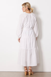 White Tiered Maxi Dress (M)