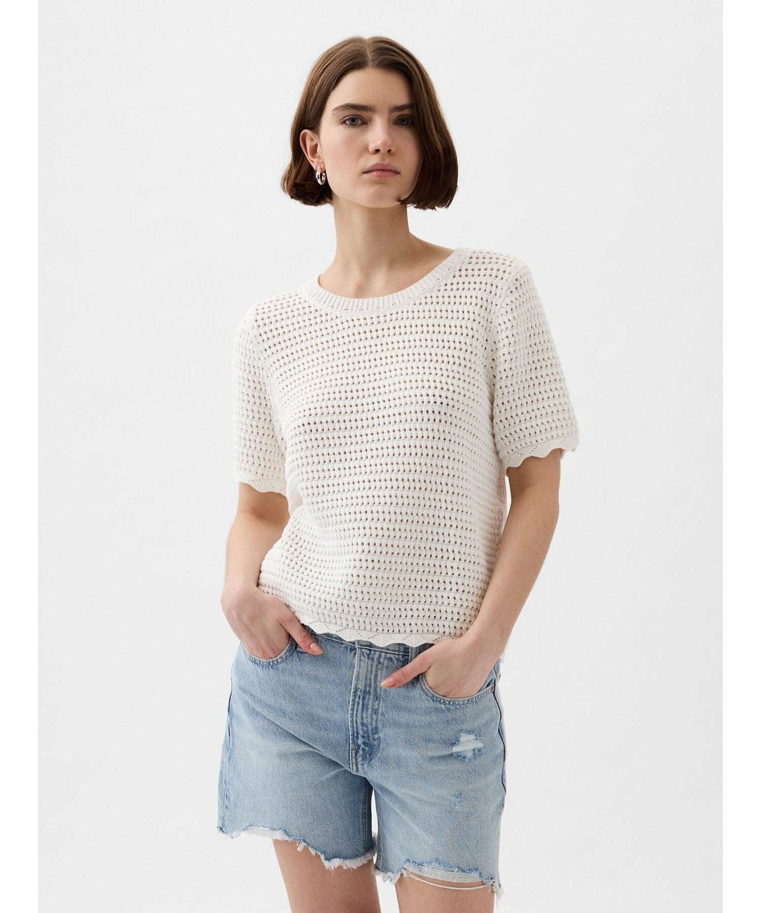 NEW Gap Crochet Knit Tee (S)