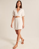 NEW Abercrombie Linen Blend Cutout Dress (XLT)