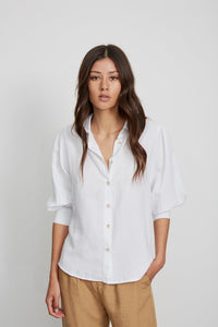 Puff Sleeve Button Up Shirt (XS)