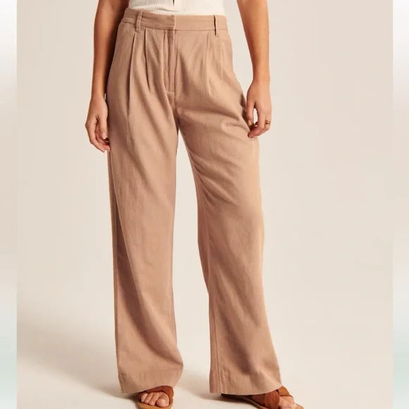 Abercrombie Wide Leg Linen Pants (S)