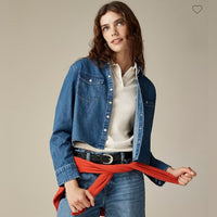 J.Crew Cropped Denim Button Up Shirt (6)