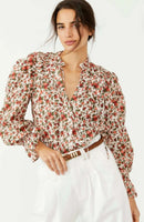 Free People Cotton Floral Blouse (S)
