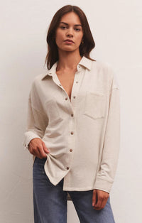 Z Supply Oatmeal Shirt Jacket (M)