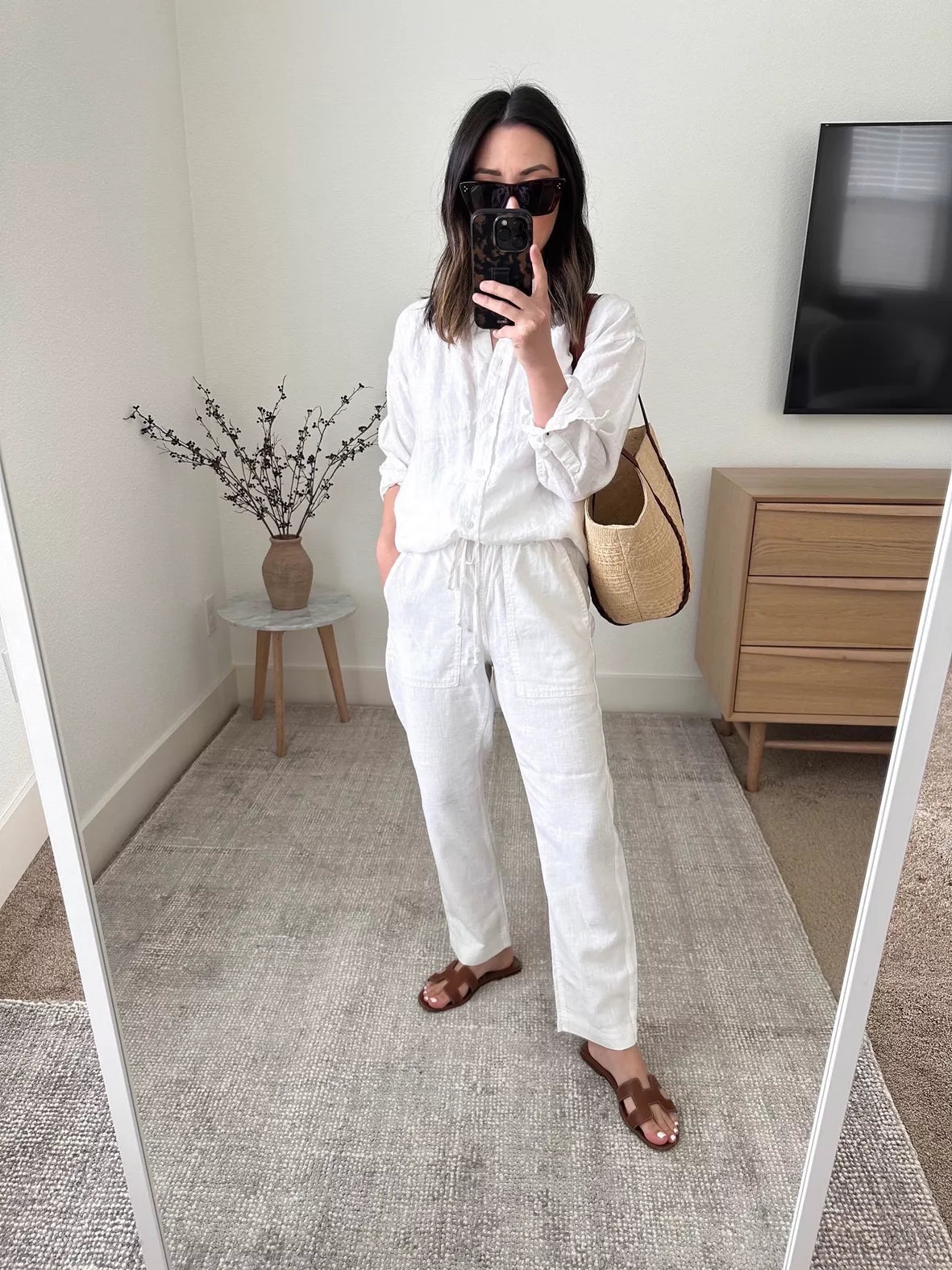 J.Crew Neutral Linen Blend Pants (MT)