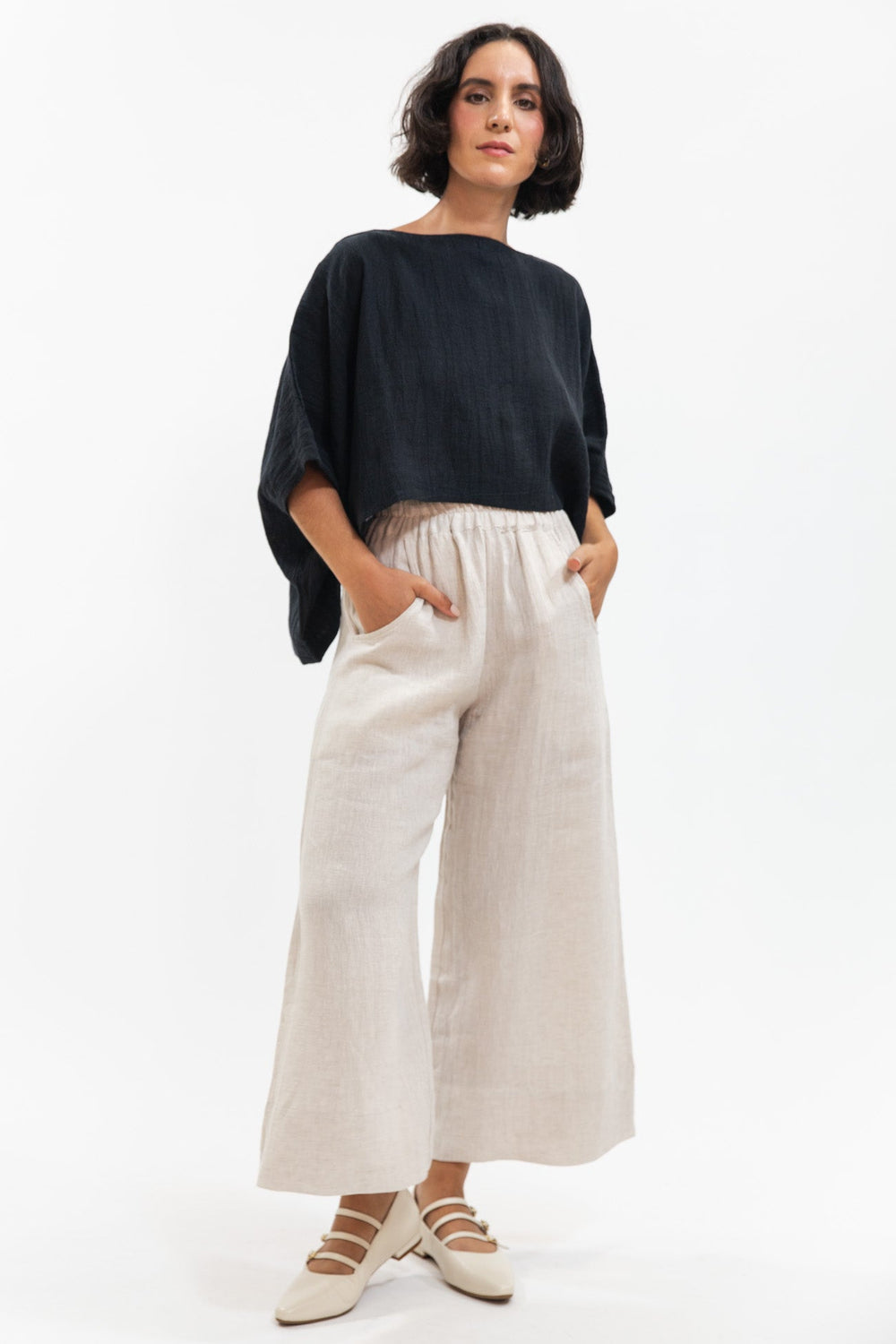 Eva's Sunday Wide Leg Linen Pants (M)