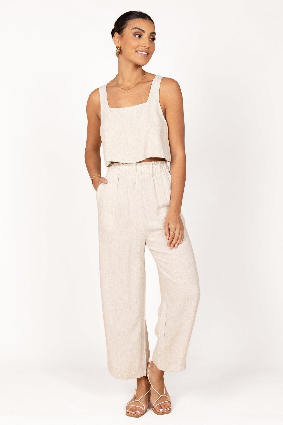 Petal & Pup Linen Wide Leg Pants (XL)