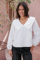 Petal & Pup Collared Cotton Blouse (XL)