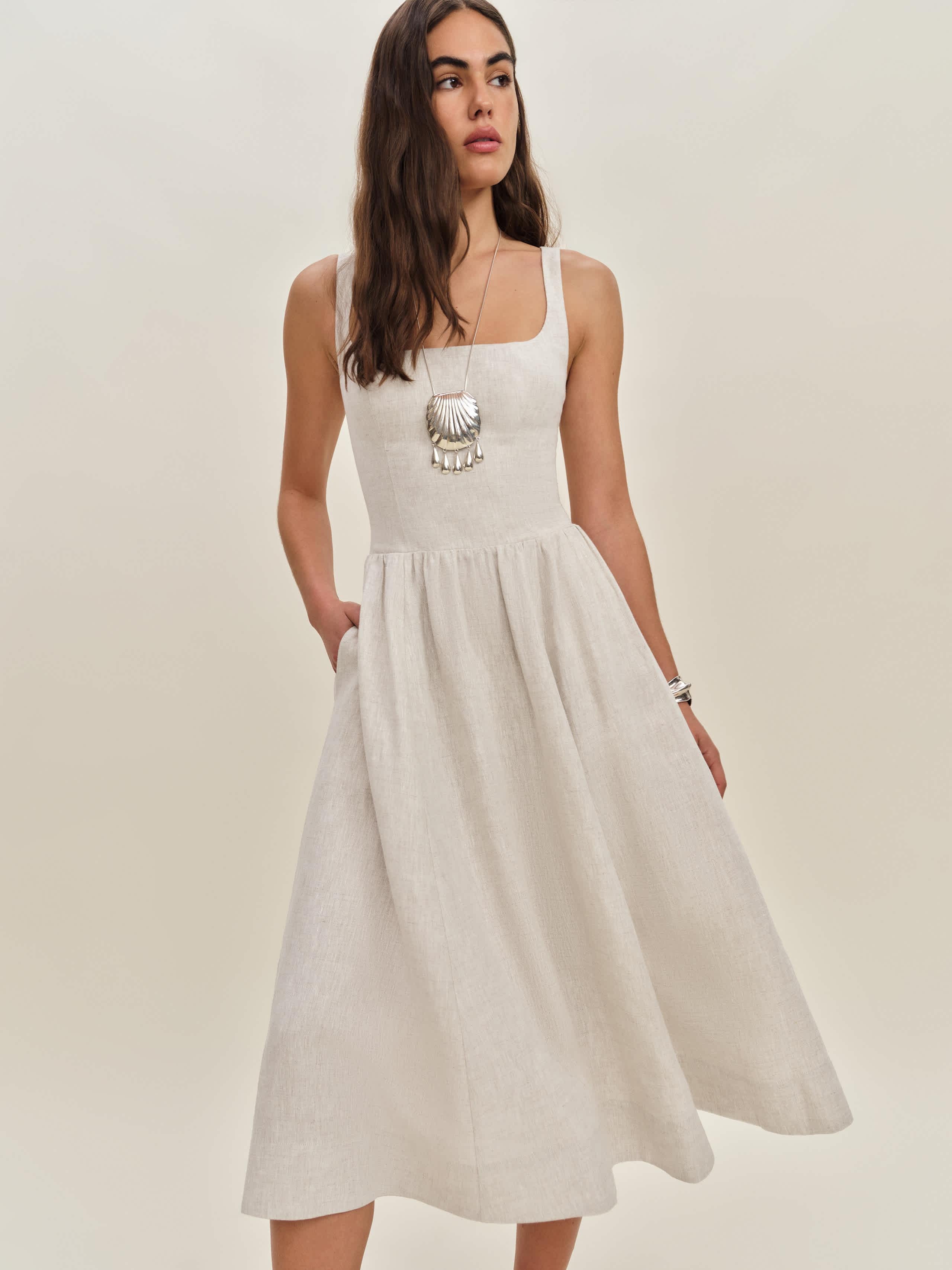 Reformation Linen Midi Dress (2)