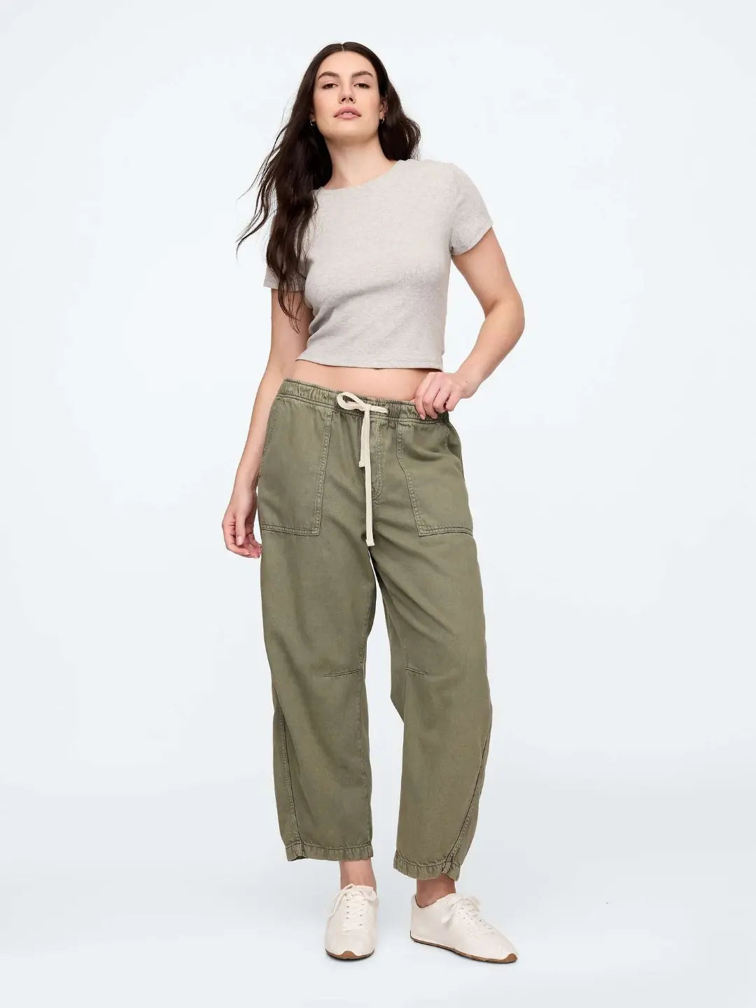 Gap Olive Easy Barrel Jeans (M)