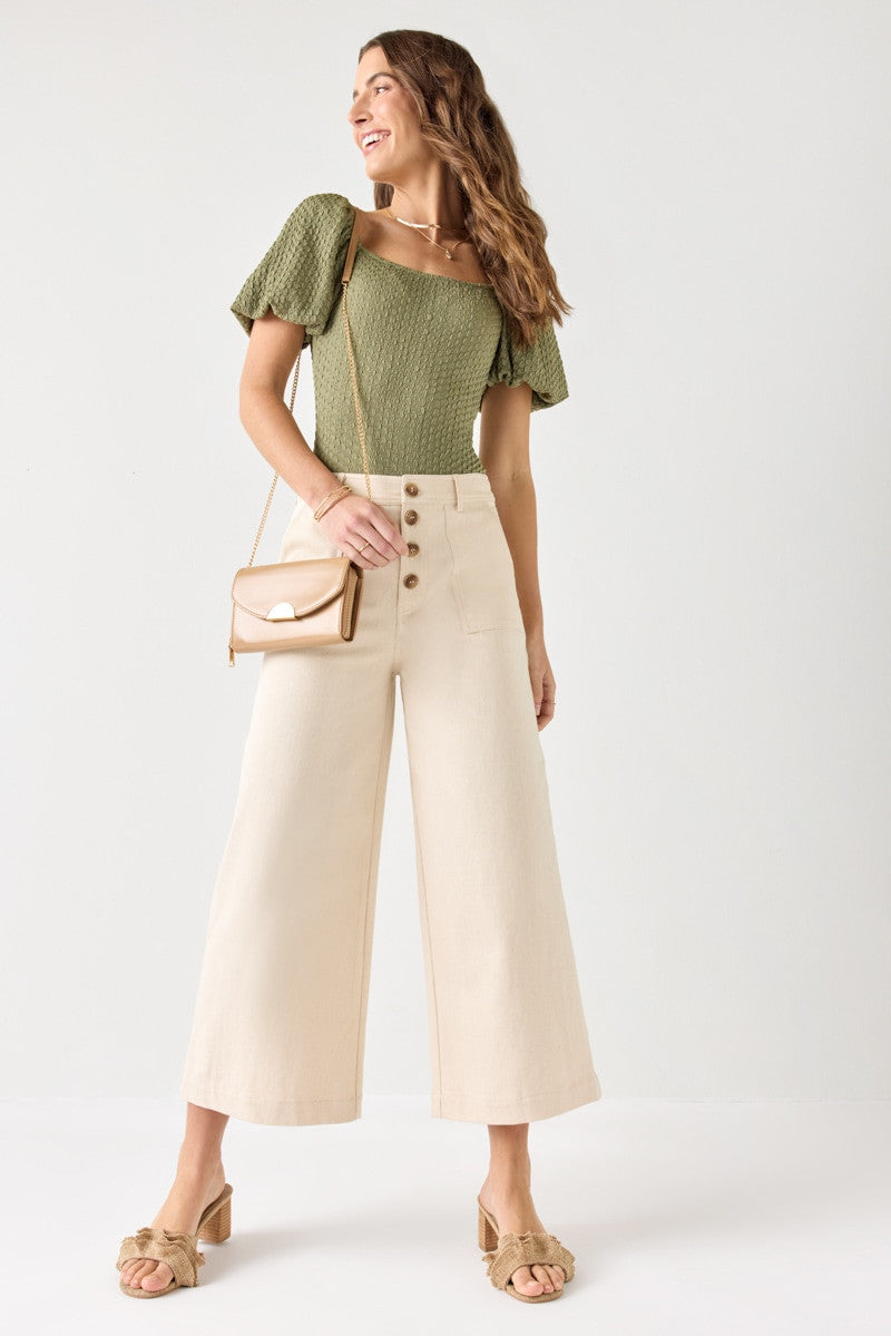 Neutral Wide Leg Jeans (S)