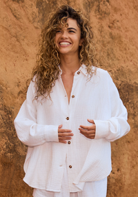 Oversized Cotton Button Up (M)