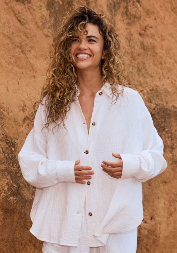 Oversized Cotton Button Up (M)