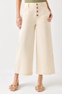Ecru Wide Leg Pants (M)