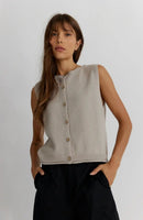 All Row Taupe Cotton Tank (S)