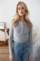 Marea Pointelle Henley Top (S)