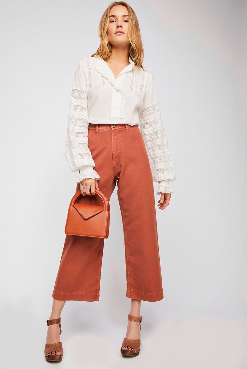 Free People Red Wide Leg Pants (27)