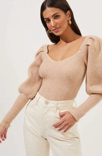 Astr Puff Sleeve Sweater (XS)