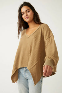 Free People Oversized Waffle Tee (XS)