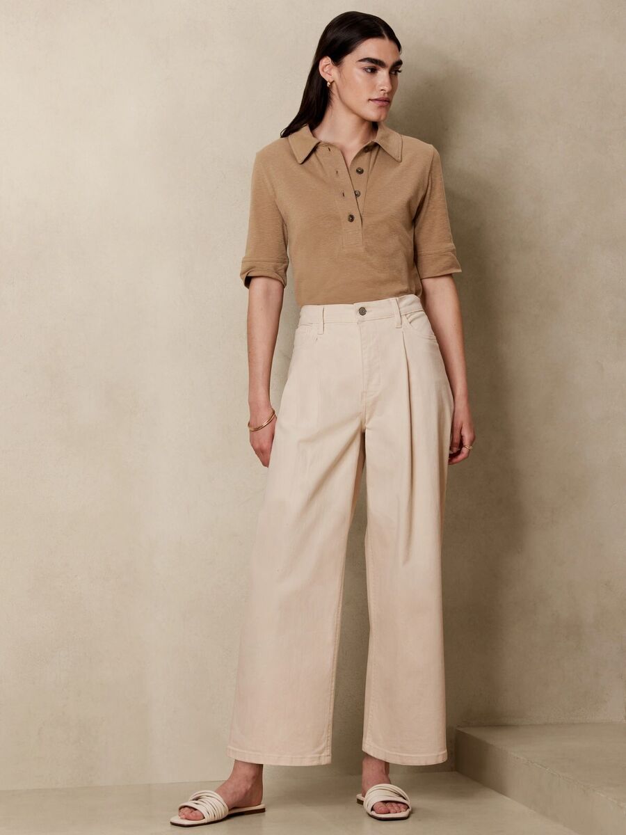 Ecru Wide Leg Jeans (28/6)