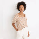 Madewell Gingham Square Neck Top (XXS)