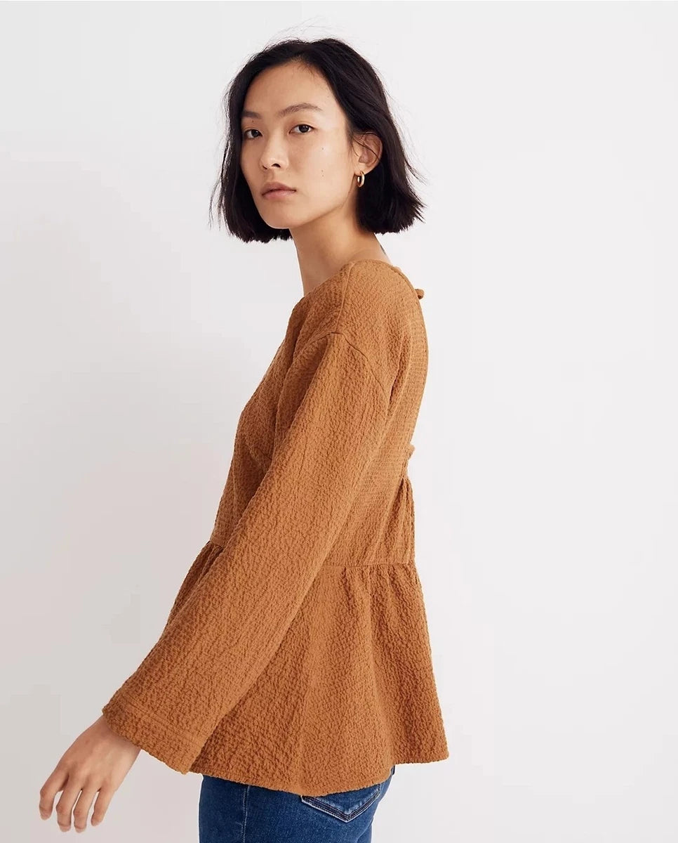 Madewell Textured Babydoll Top (M)