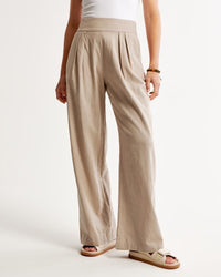 NEW Abercrombie Linen Blend Wide Leg Pants (S)