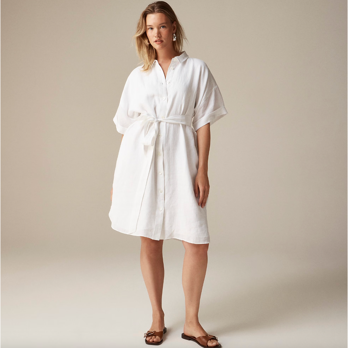J.Crew White Linen Shirtdress (XXS-S)