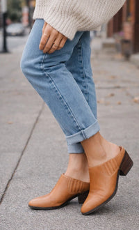 Frye Cognac Leather Mules (7.5)