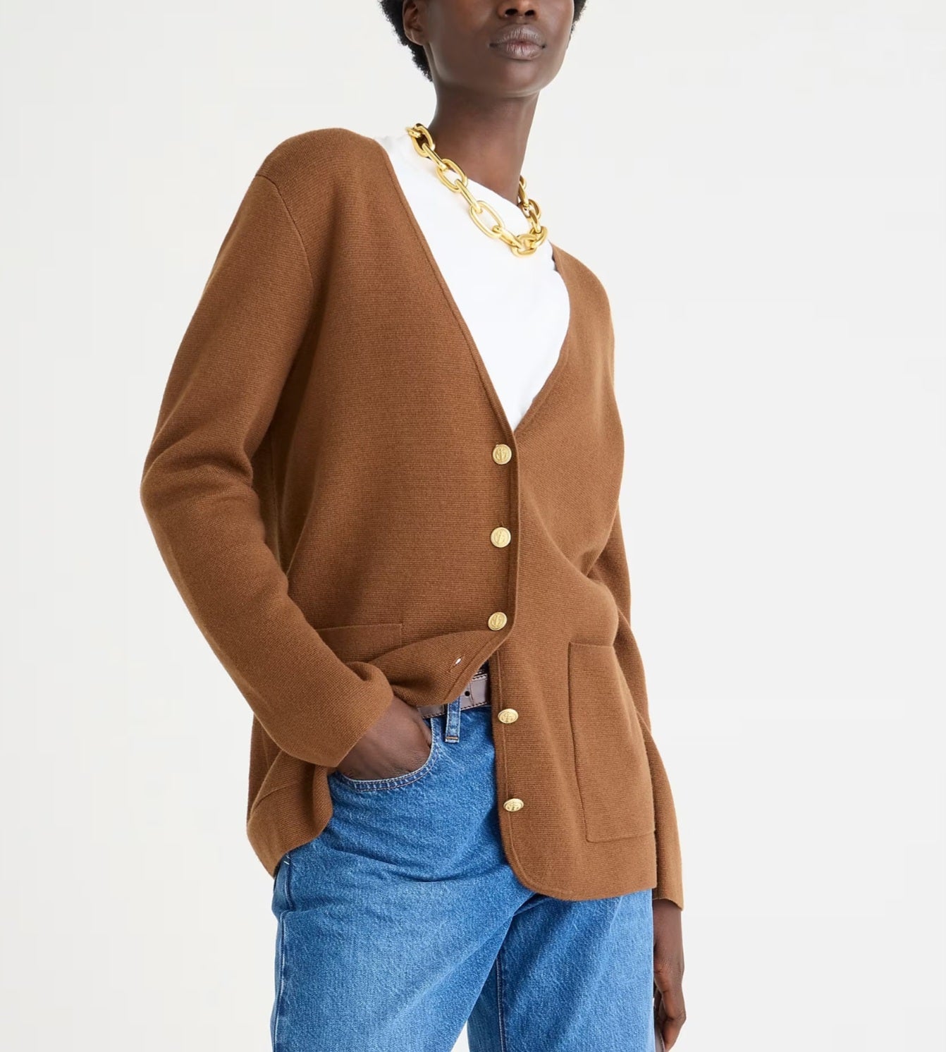 J.Crew Brown Sweater Blazer (XS)