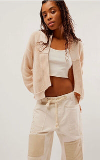 Free People Oat Cropped Cardigan (S)