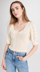 Another Love Cotton Crochet Top (XS)