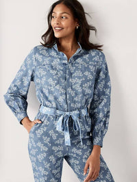 Floral Denim Coveralls (L)