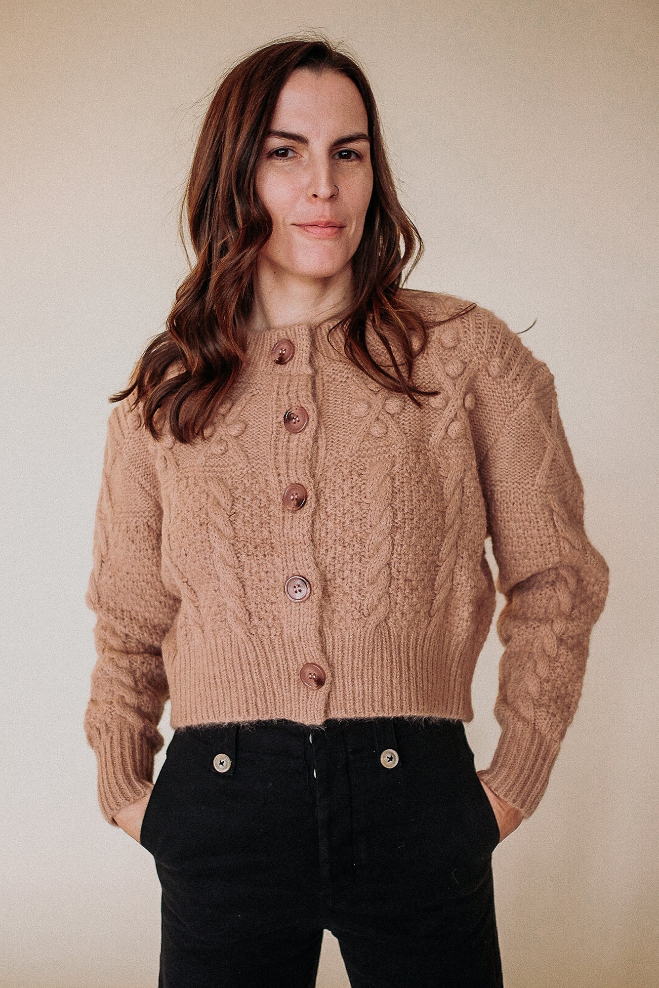 Dusty Rose Embroidered Sweater (S)
