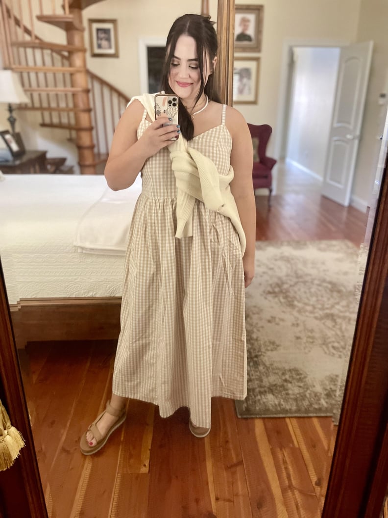 Gingham Cotton Midi Dress (S)