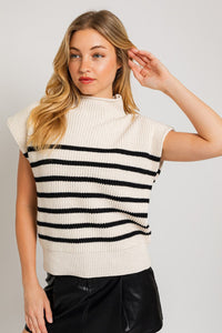 Le Lis Striped Mockneck Sweater Vest (XS)