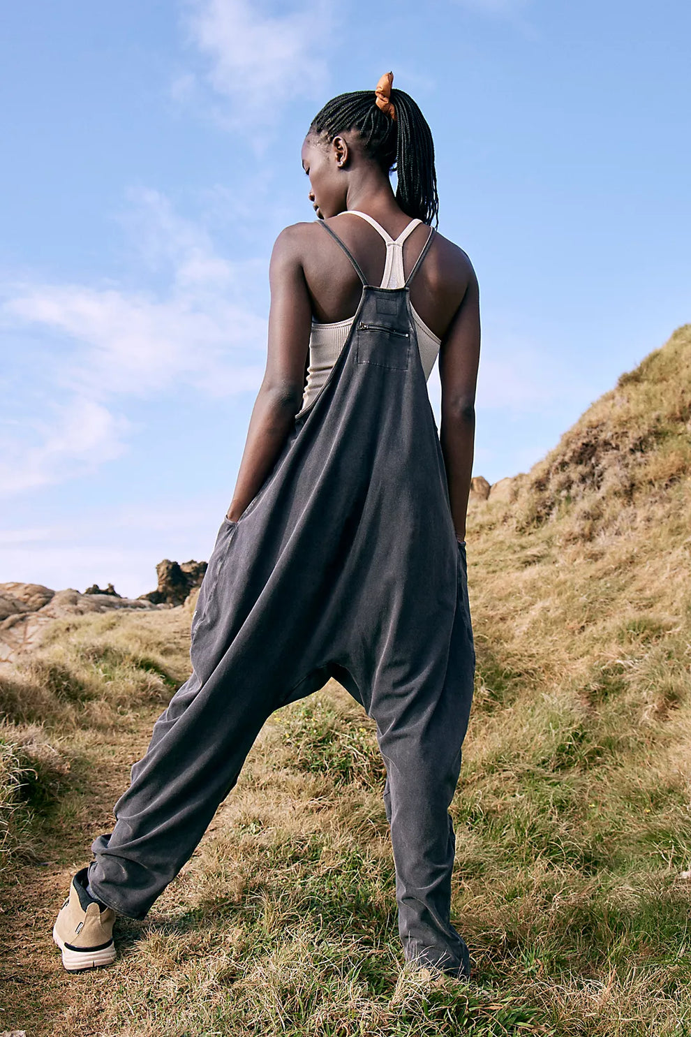 Free People Washed Black Hotshot Onesie (L)