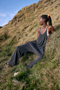Free People Washed Black Hotshot Onesie (L)