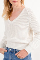 Molly Bracken V Neck Cotton Sweater (L)