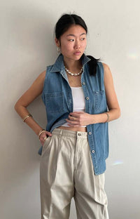 Vintage Cotton Denim Tank (S)