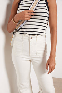 Faherty Ecru Wide Leg Jeans (26)