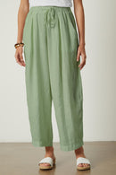 Green Wide Leg Linen Pants (M)
