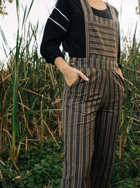 Liz Alig Striped Wide Leg Overalls (XL)